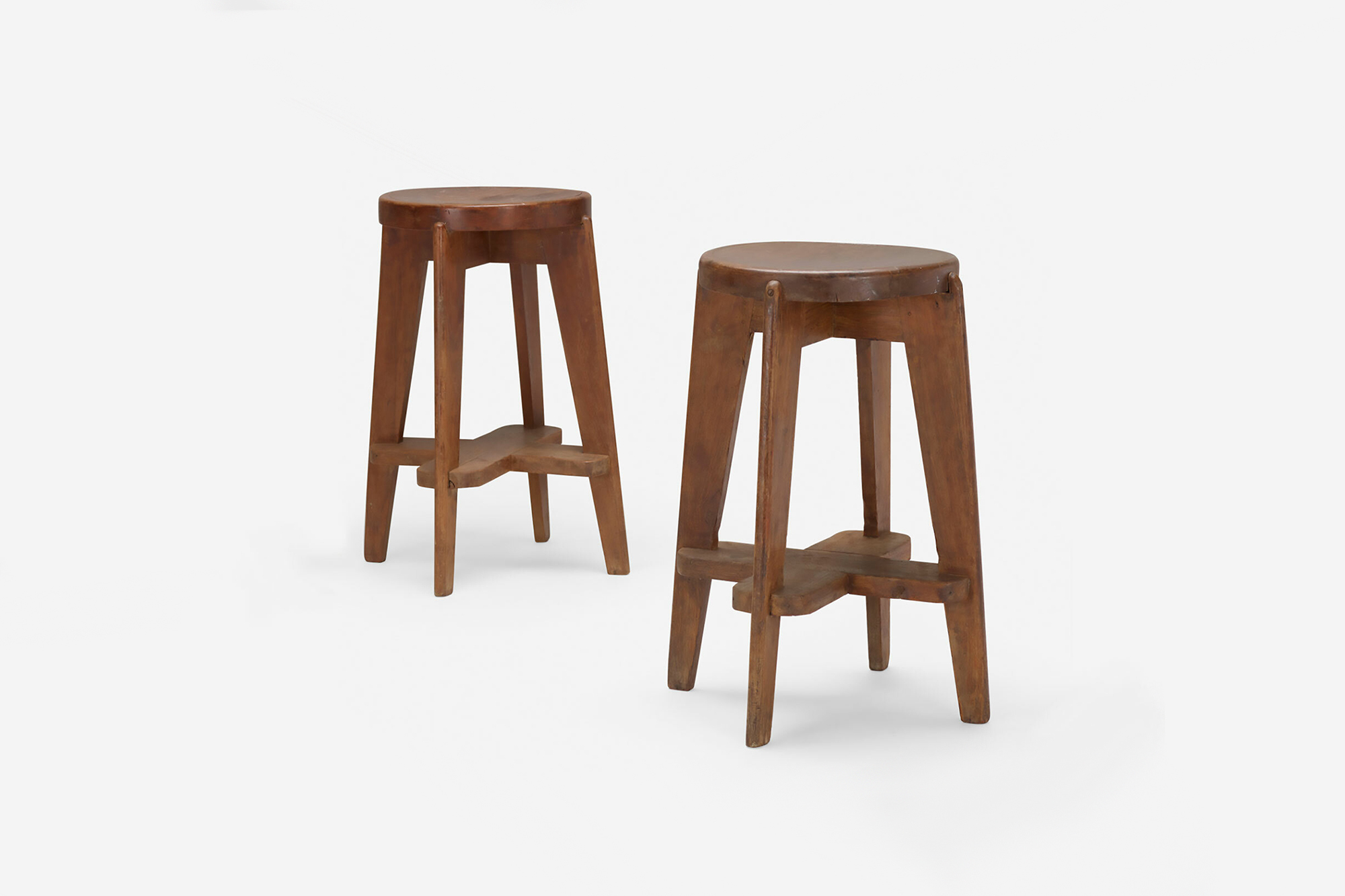 Jeanneret Wood Top Stools1 1